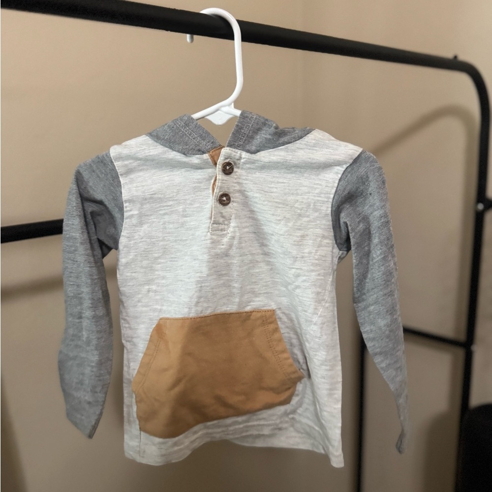 Baby Hoodie with Gray and Tan